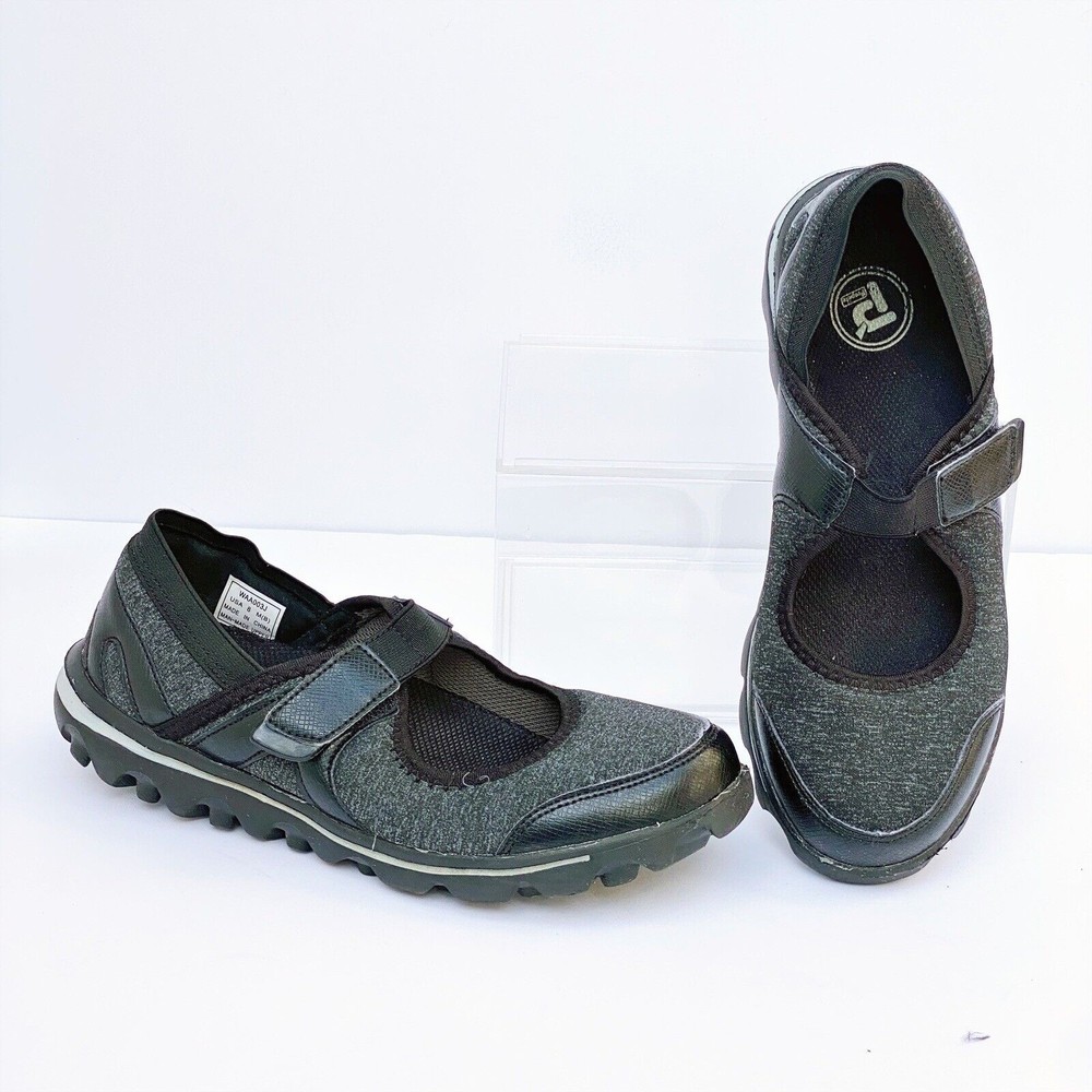 Propet Diabetic Shoes Womens 8 M B Onalee Mary Jane Comfort Black Gray WAA003J